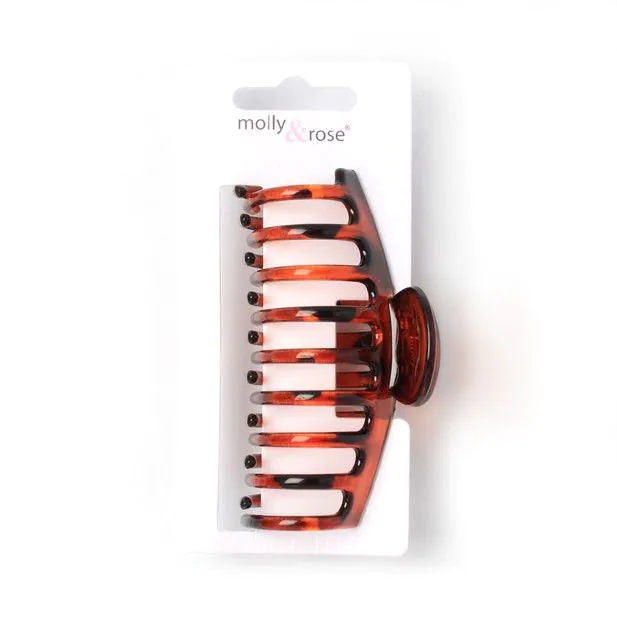Girls Tortoiseshell Claw Hairclip, 9 cm, Plastic with Metal Hinge - Image 3
