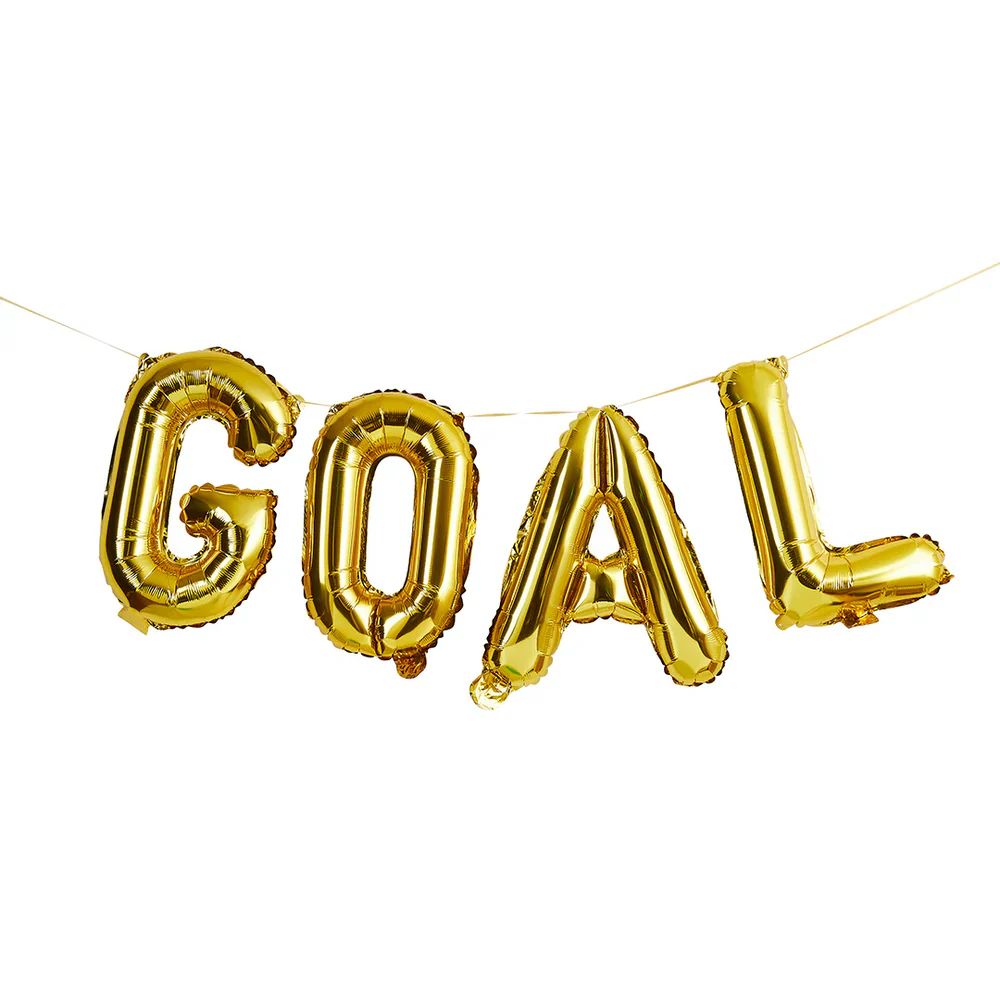Goal - 16 inch Gold Foil Balloon Party Banner