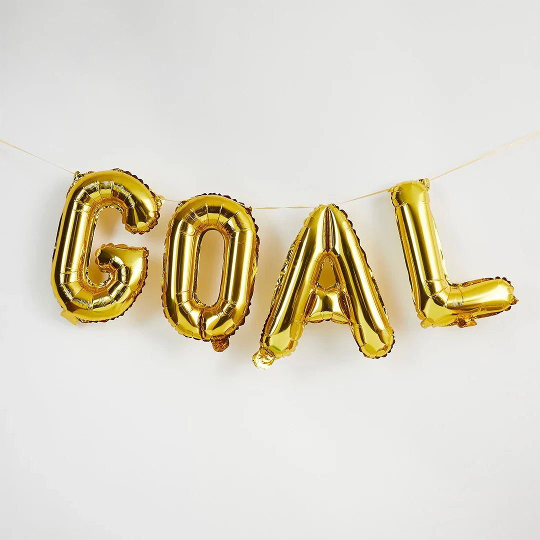 Goal - 16 inch Gold Foil Balloon Party Banner - Image 2