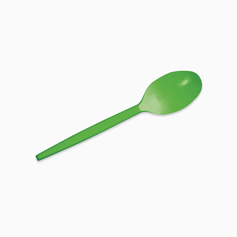 Green Reusable Plastic Spoon (pack of 15)