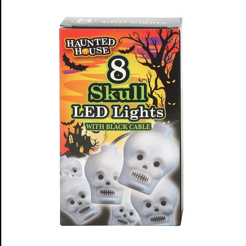 Halloween 8 Light Up LED Skull Lights - Image 2