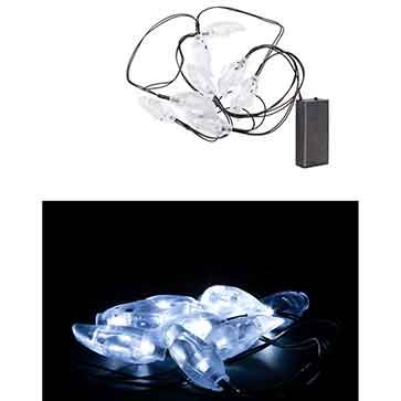 Halloween 8 Light Up LED White Ghost Lights