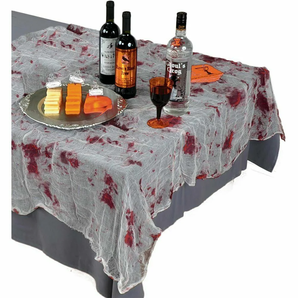 Halloween Blood Stained Gauze Table Cover Party Decoration
