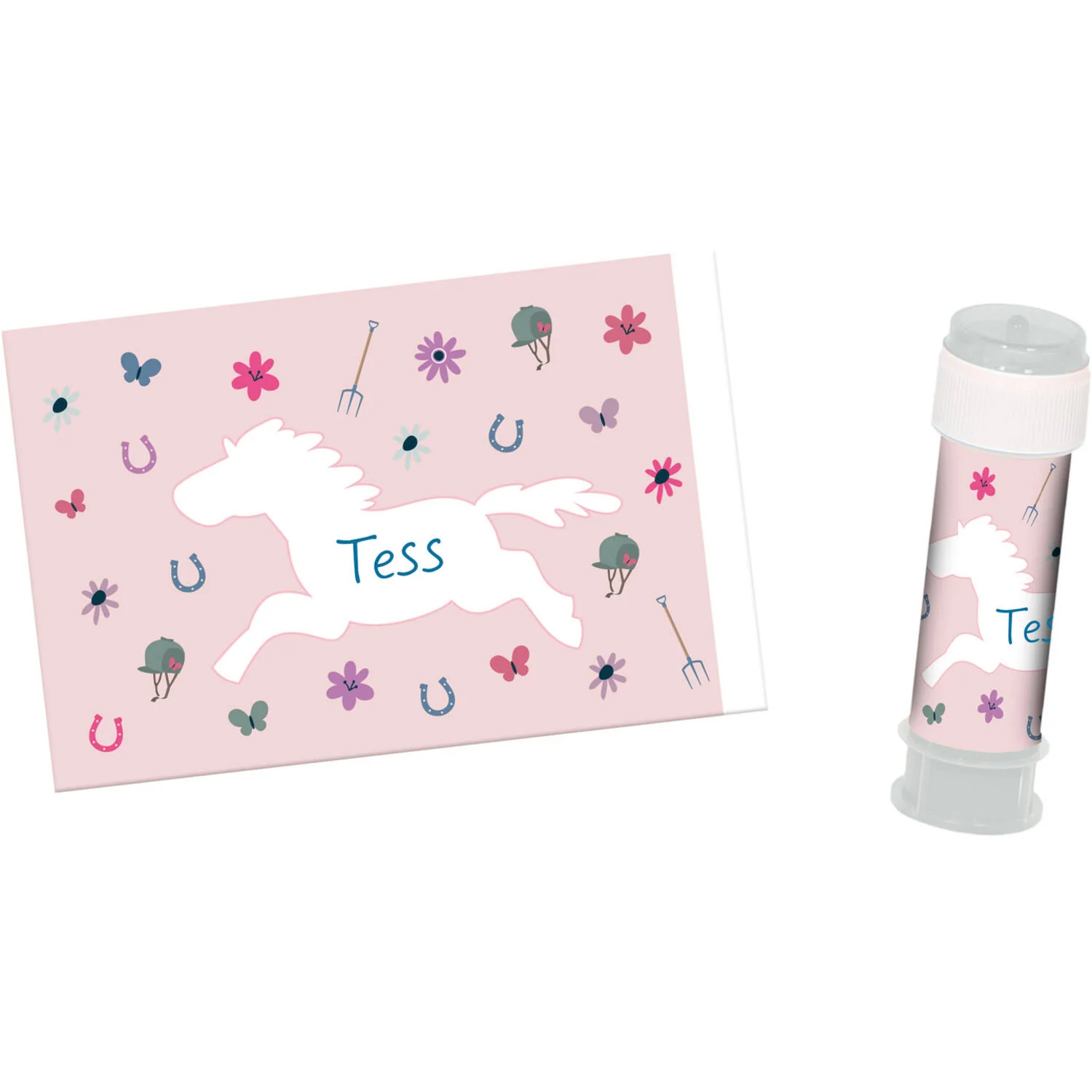 Happy Horse Bubble Tub Party Name Stickers (6 pieces) (6 pieces) - Image 2