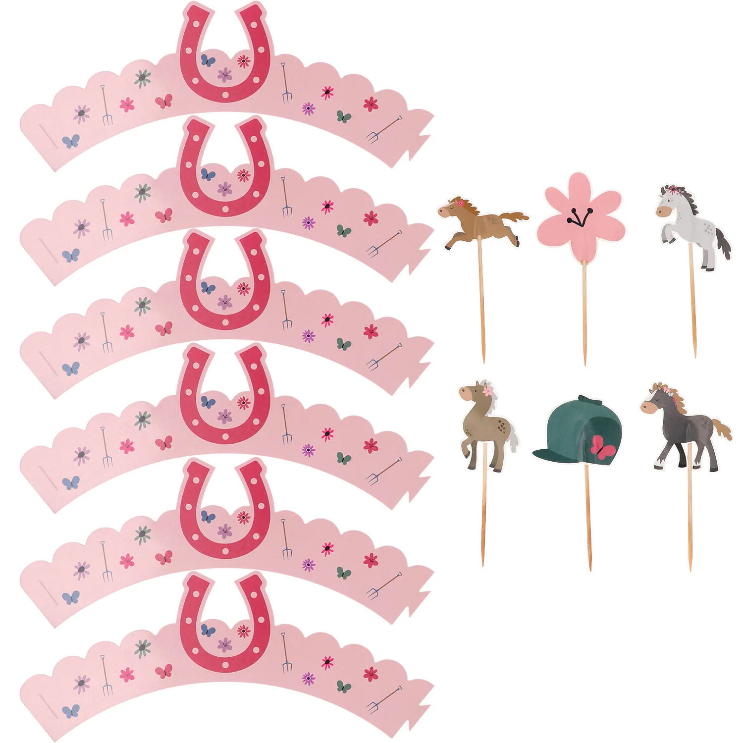 Happy Horse Cupcake Topper Decoration Set - (6 sets) - Image 2