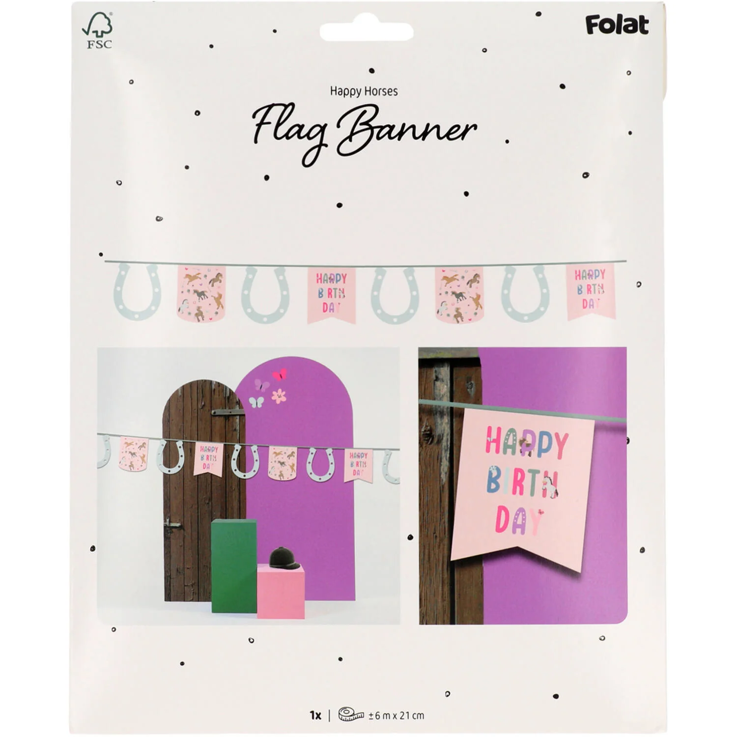 Happy Horse "Happy Birthday" Party Bunting Banner - Image 3