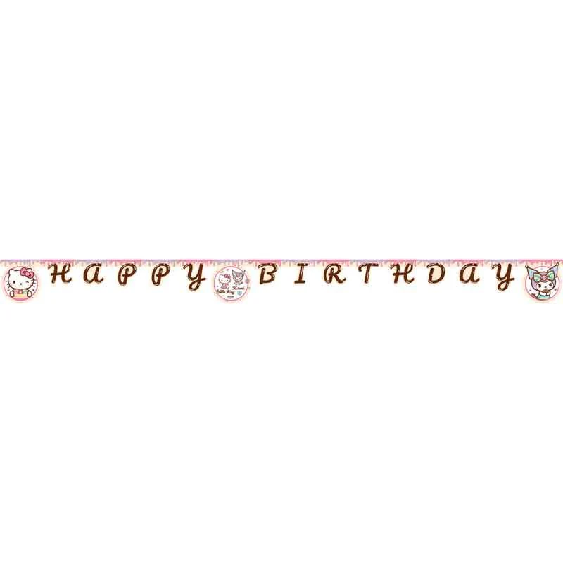 Hello Kitty & Kuromi Happy Birthday Die-Cut Banner 2m FSC Certified