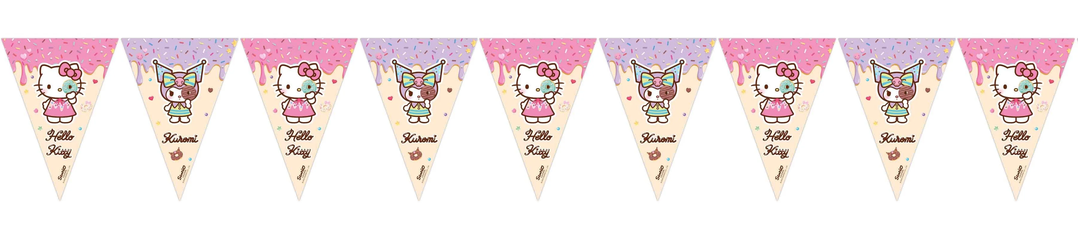 Hello Kitty & Kuromi Paper Flag Banner 2.3m FSC Certified - Image 2