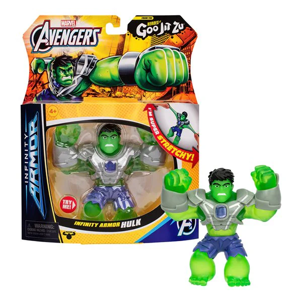Heroes of Goo Jit Zu Incredible Hulk Infinity Armor Stretchy Action Figure Toy