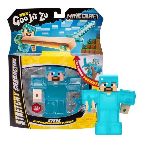 Heroes of Goo Jit Zu - Minecraft Steve Stretchy Action Figure Toy - Image 3