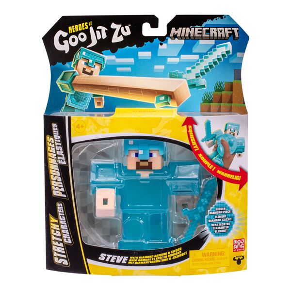 Heroes of Goo Jit Zu - Minecraft Steve Stretchy Action Figure Toy - Image 4