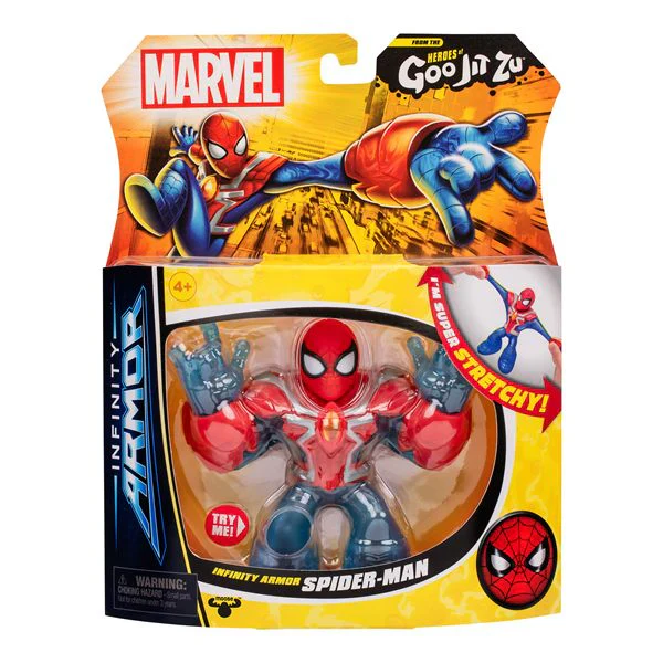 Heroes of Goo Jit Zu Spider-Man Infinity Armor Stretchy Action Figure Toy - Image 3