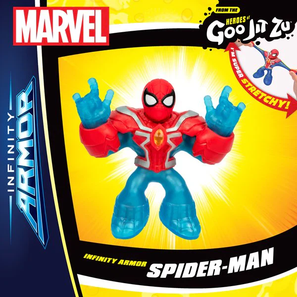 Heroes of Goo Jit Zu Spider-Man Infinity Armor Stretchy Action Figure Toy - Image 5