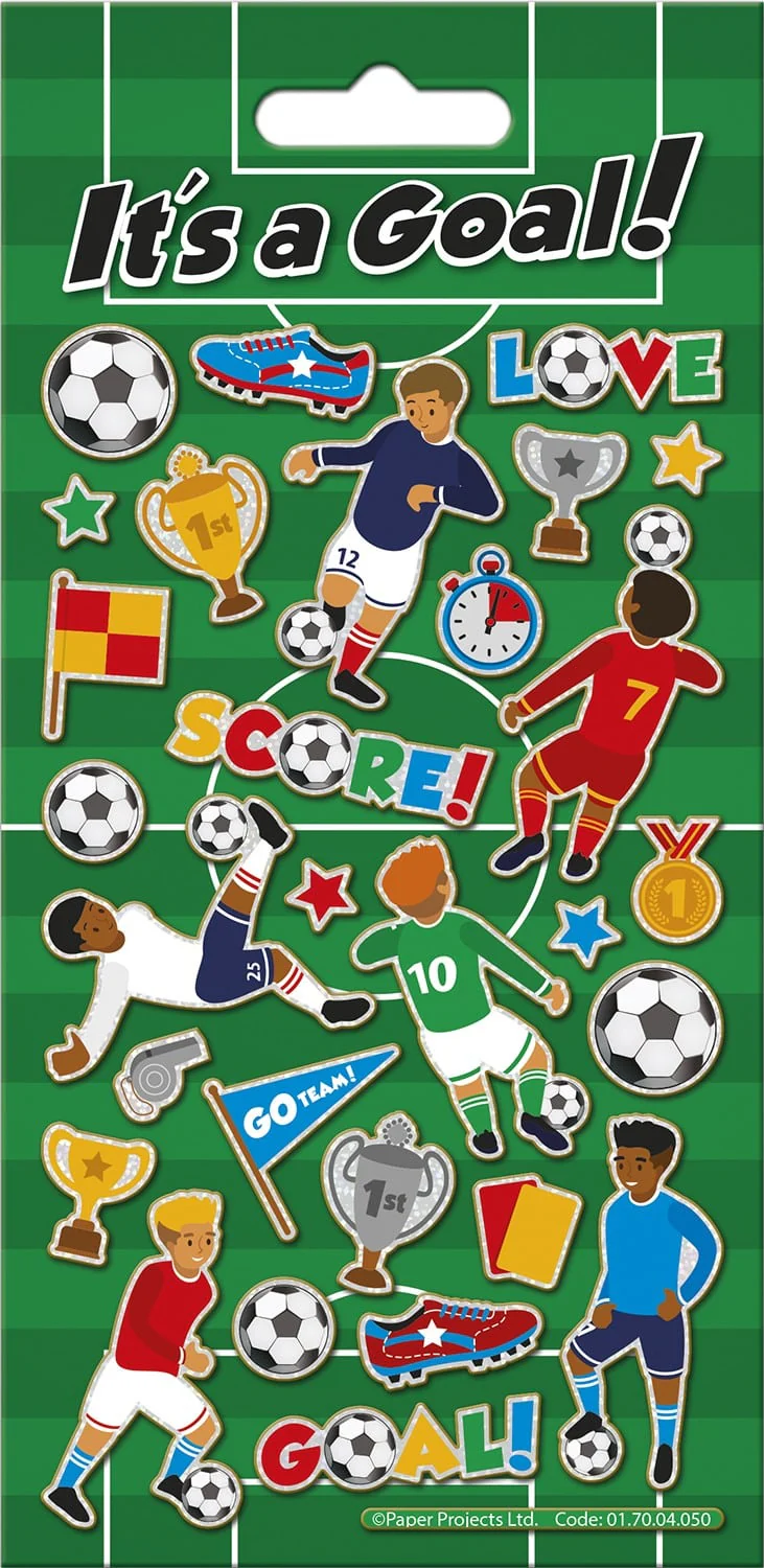 It’s a Goal! Sparkling Reusable Football Sticker Sheet