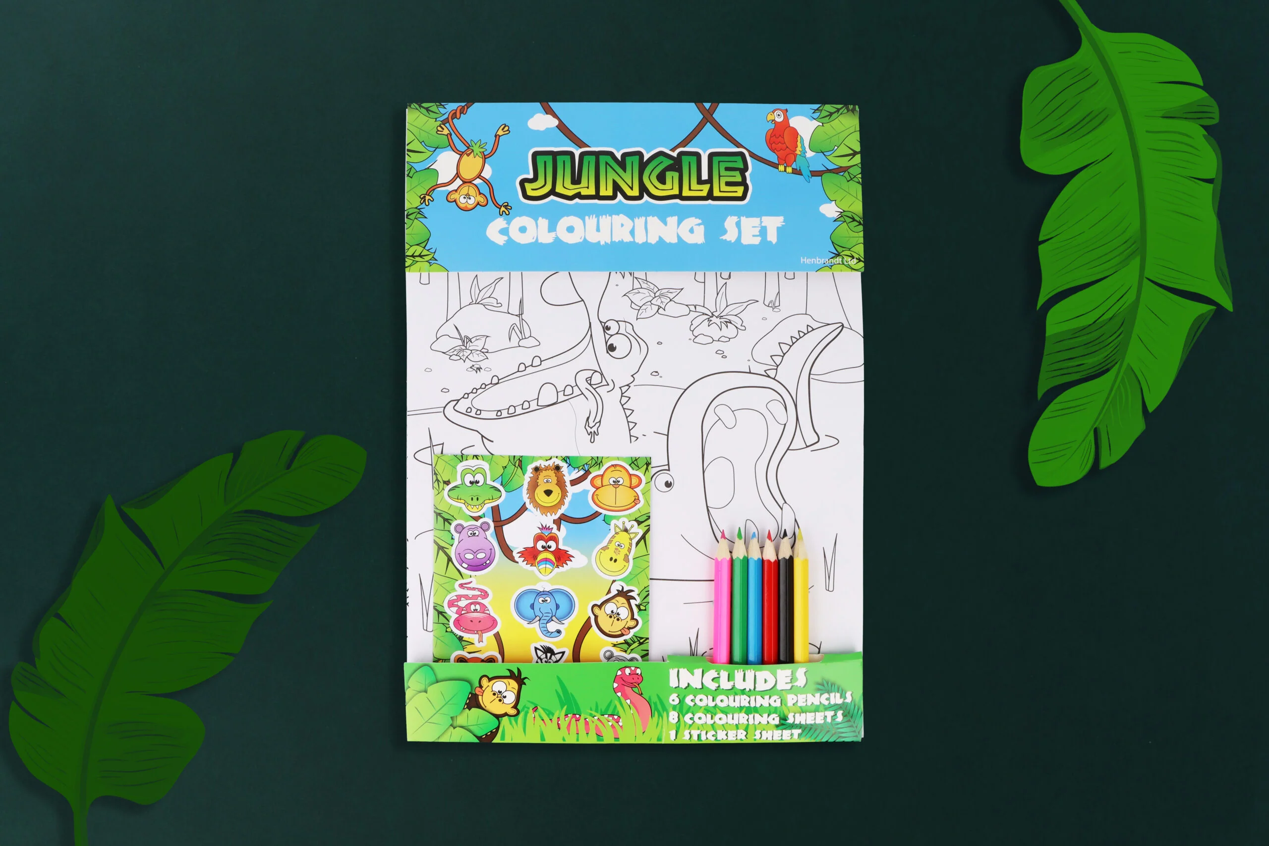 Jungle Colouring Set with Stickers - Image 2
