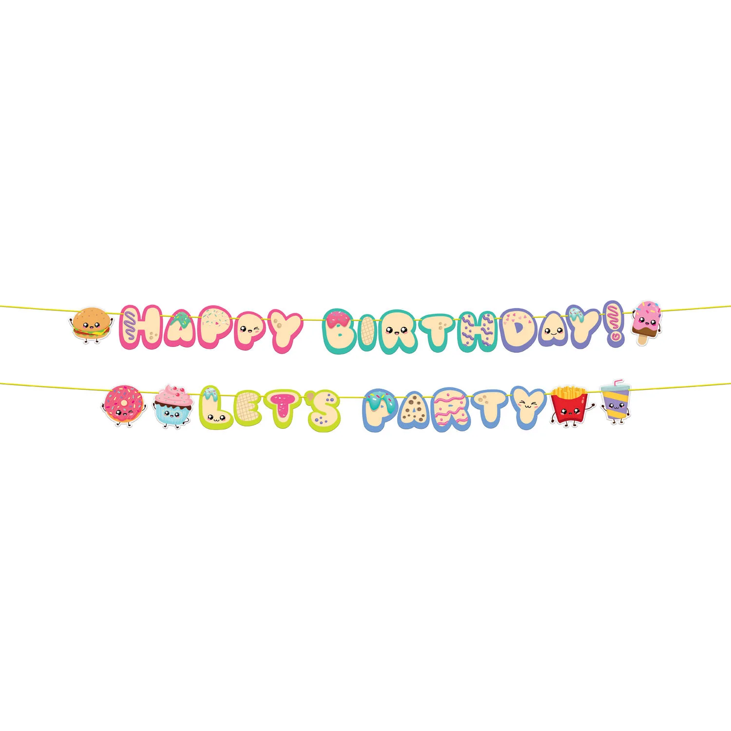 Kawaii Party Happy Birthday Party Banner Set