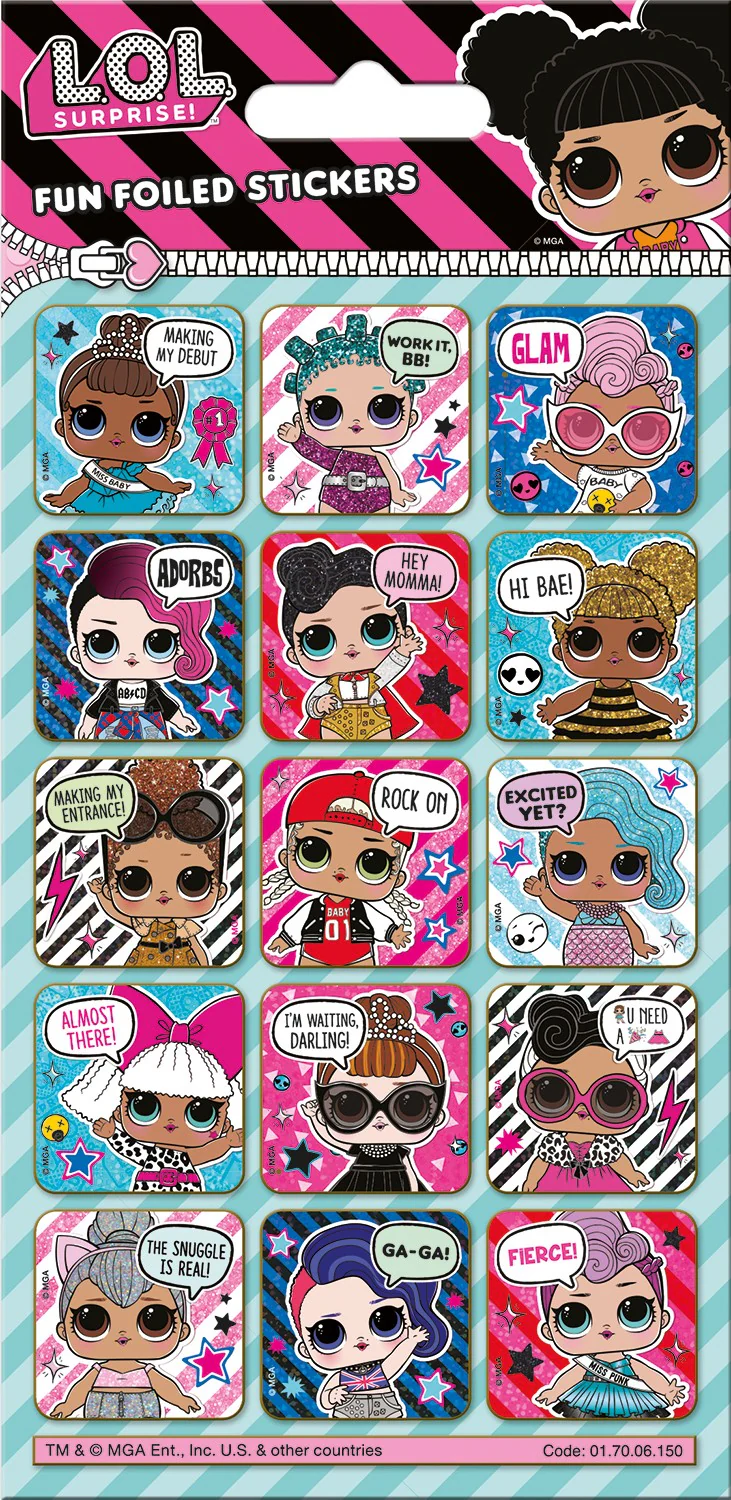 L.O.L Surprise Glitter Captions Reusable Foil Stickers