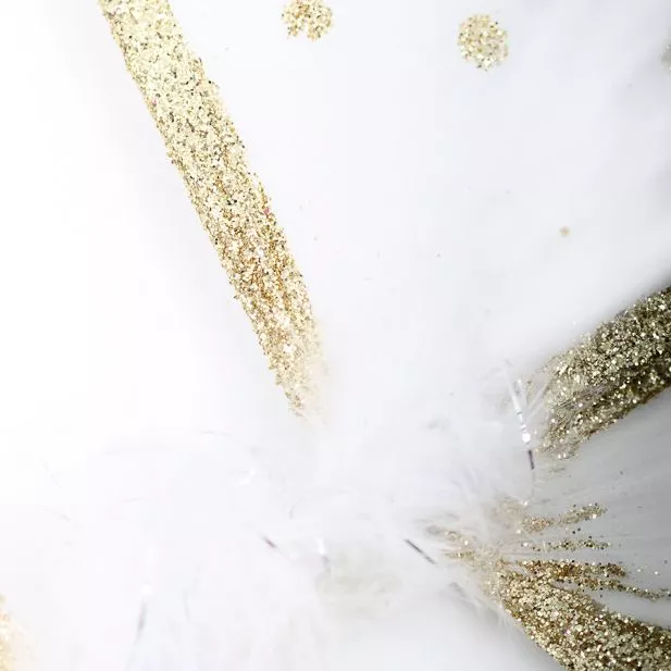 Large White Fairy Wings With Gold Glitter - Image 3
