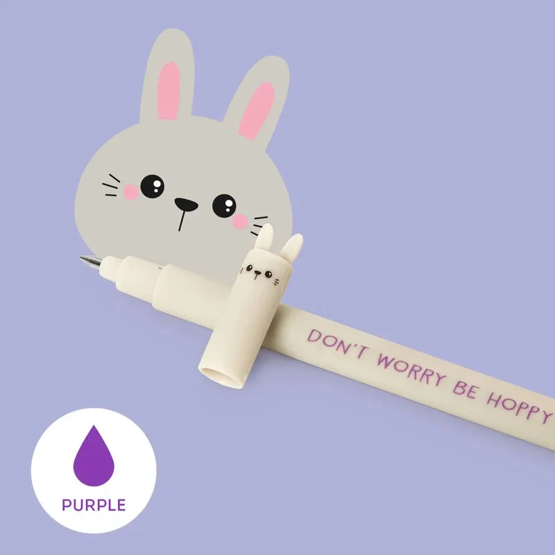 Legami Bunny Erasable Gel Pen with Purple Ink - Image 3