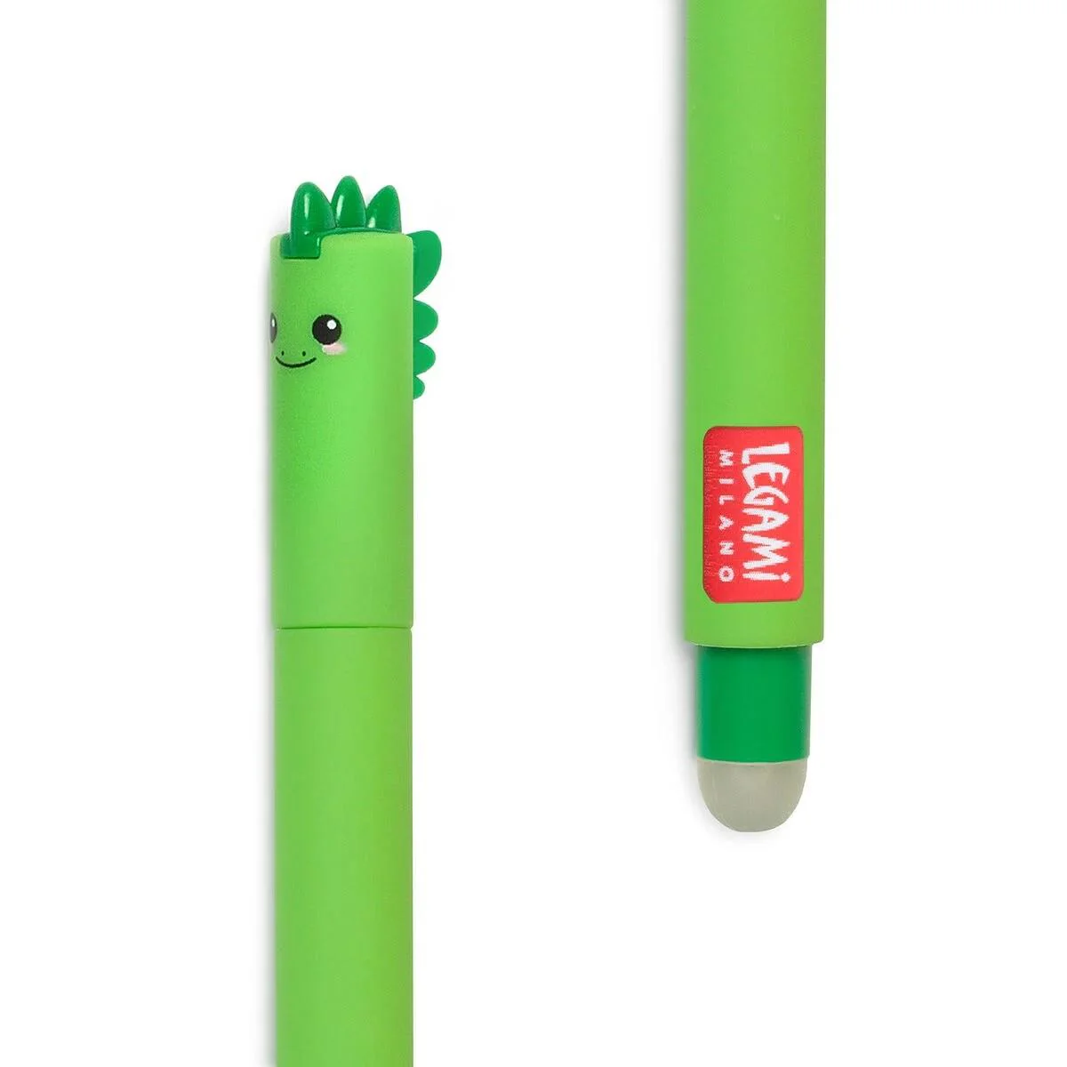 Legami Dinosaur Erasable Gel Pen with Green Ink - Image 2