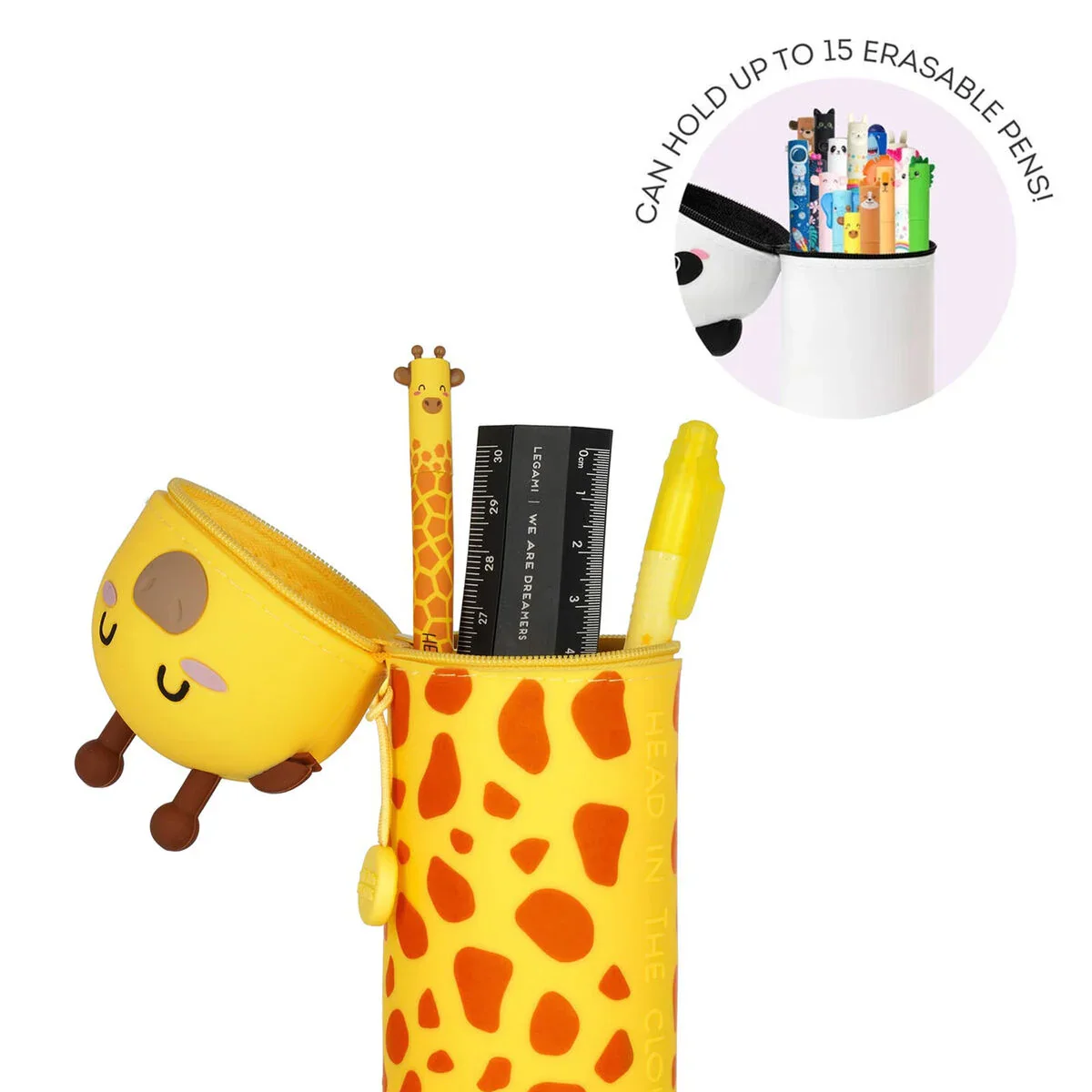 Legami Kawaii 2 in 1 Soft Silicone Pencil Case - Giraffe - Image 5