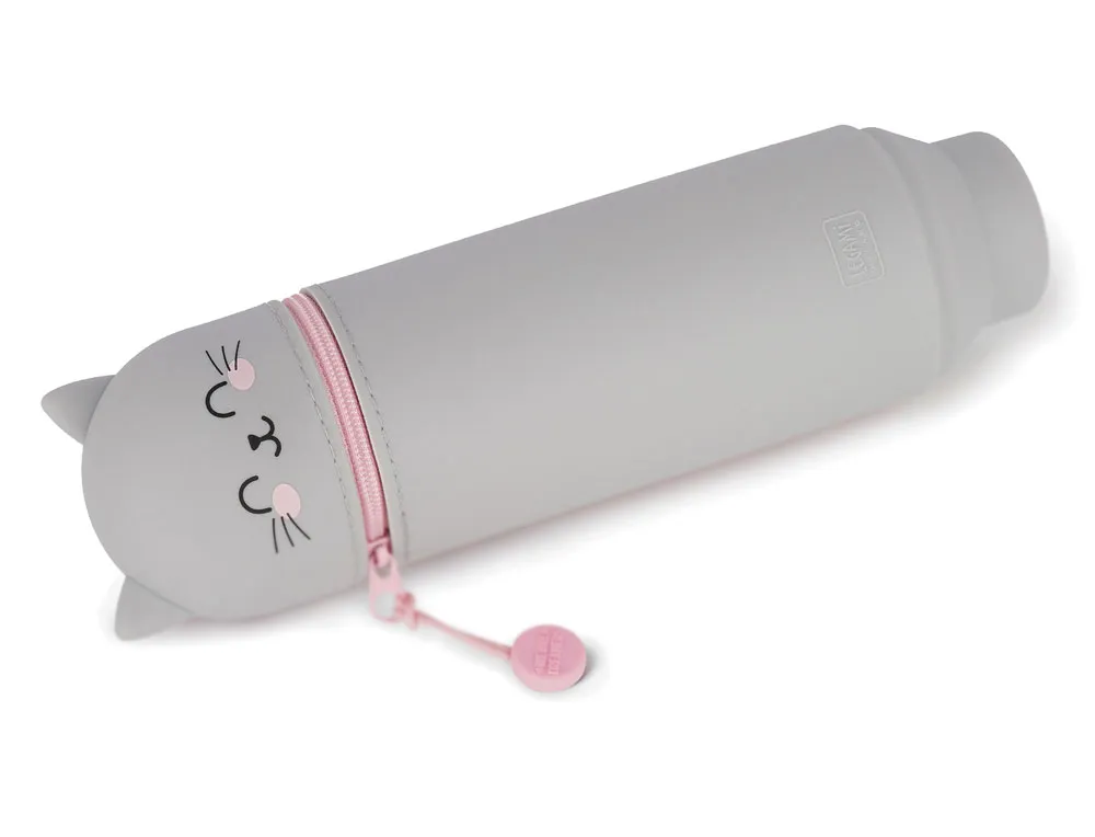 Legami Kawaii 2-In-1 Soft Silicone Pencil Case - Kitty - Image 3