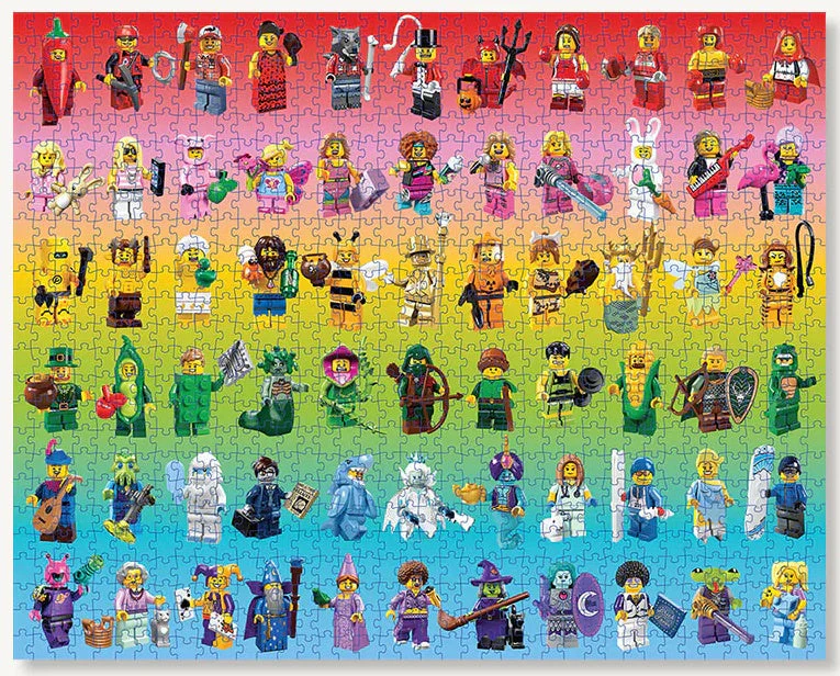 Lego Minifigure Rainbow 1000 Piece Jigsaw Puzzle - Image 2
