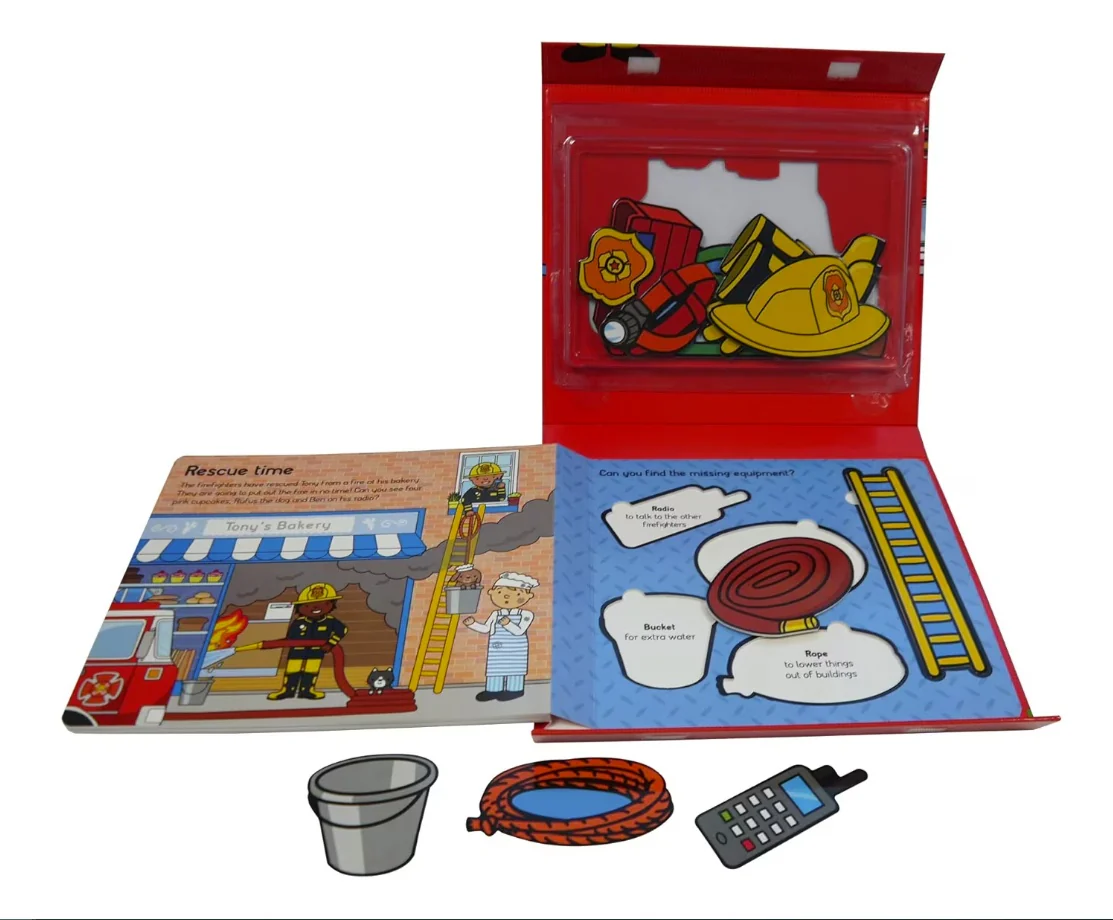Let's Pretend - Firefighter Picture Story Book Playset with Puzzle Pieces - Image 4
