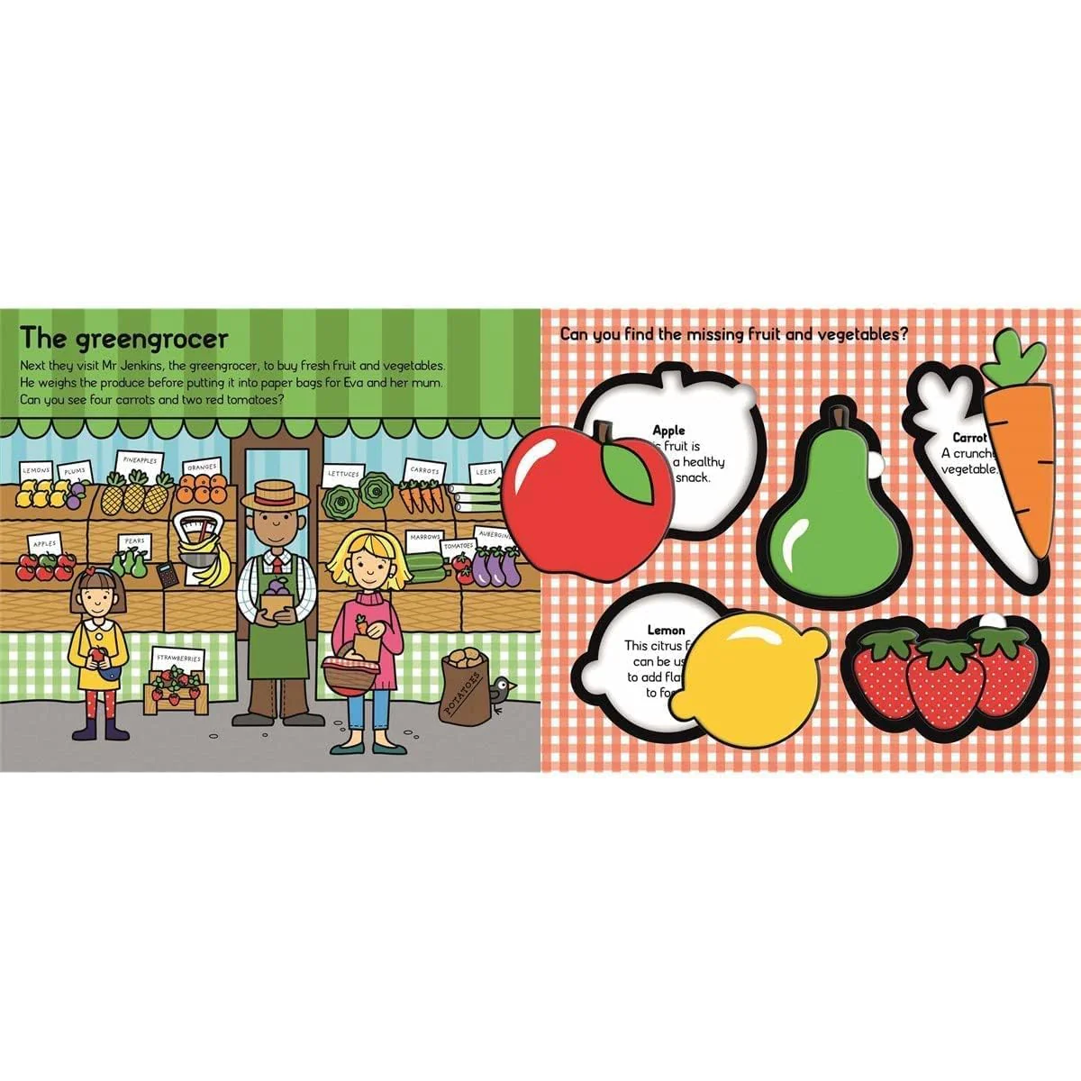 Let's Pretend - Play Shop Board Picture Story Book With Play / Puzzle Pieces - Image 3