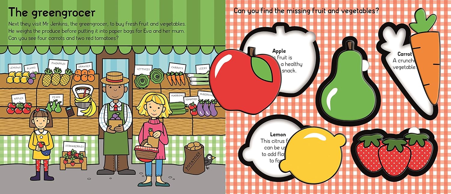 Let's Pretend - Play Shop Board Picture Story Book With Play / Puzzle Pieces - Image 4