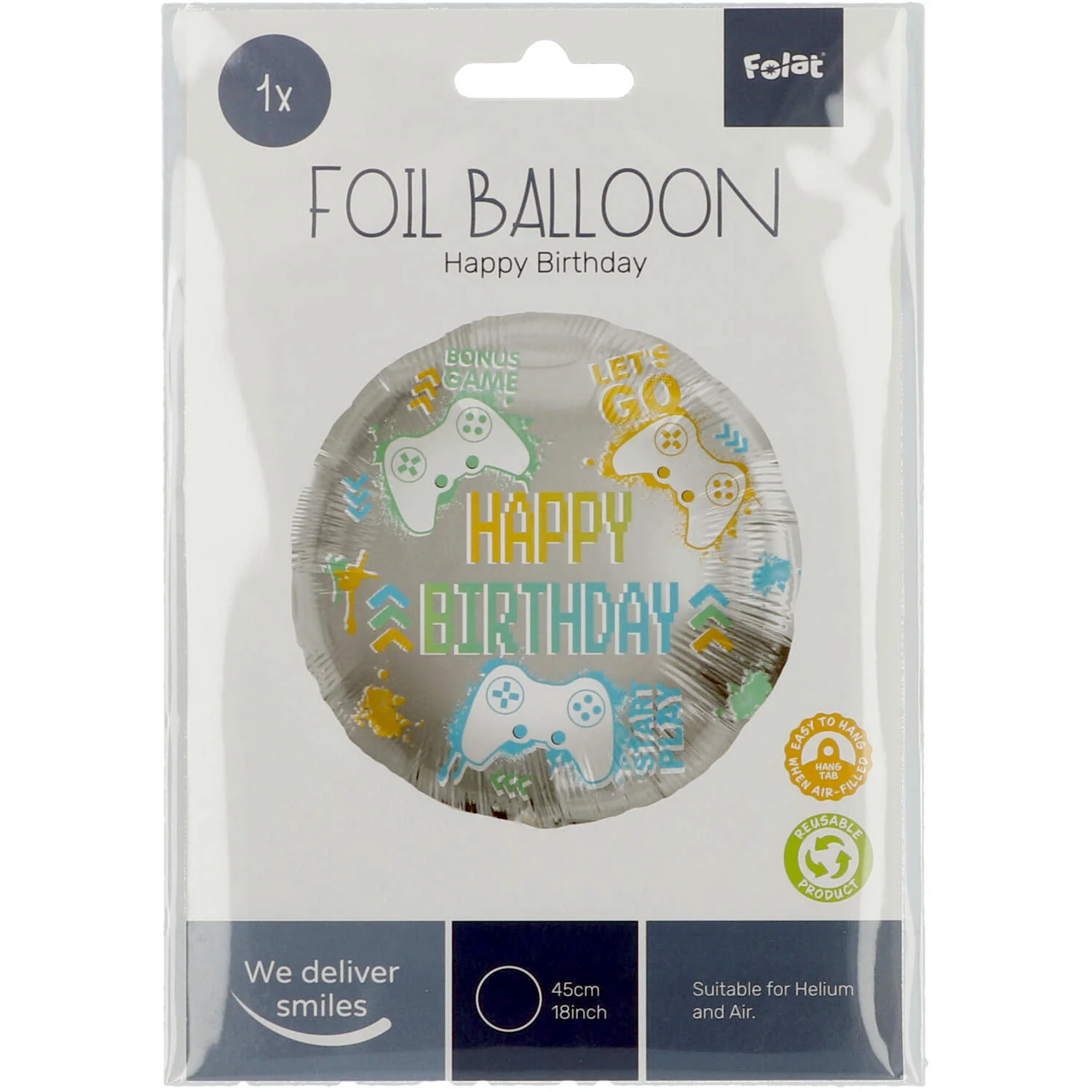 Level Up Gaming Foil Birthday Party Balloon 45 cm - Image 2