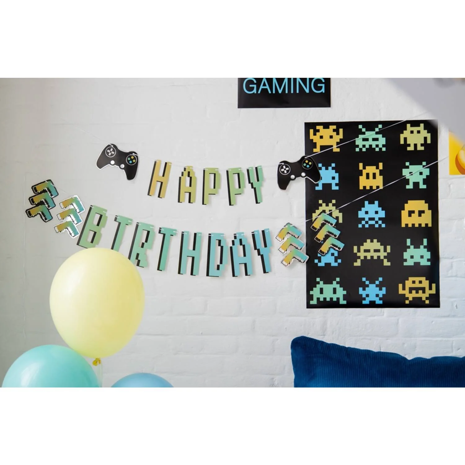 Level Up Gaming "Happy Birthday" Banner, 1.5 m, Gaming Theme - Image 3