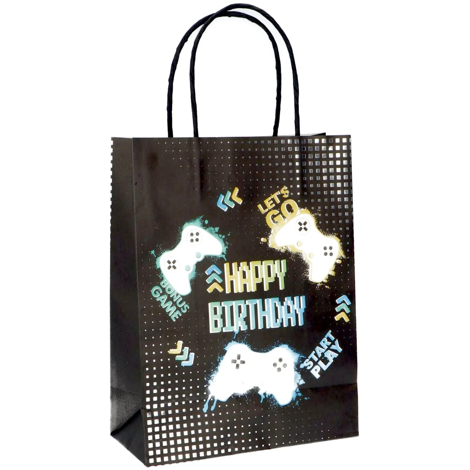Level Up Gaming Party/Gift Bags, 20 x 27 cm (Pack of 1 or 6) - Image 3