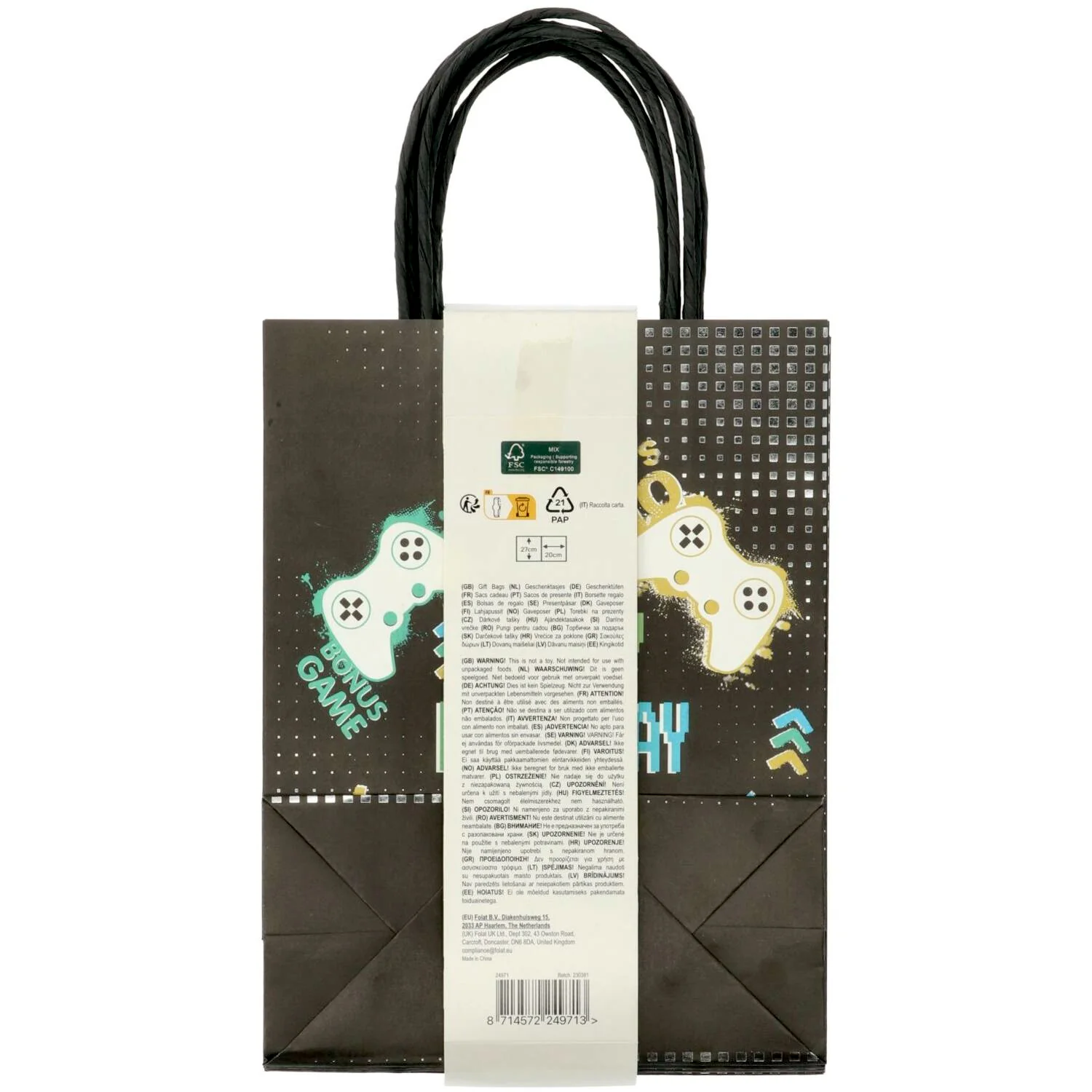 Level Up Gaming Party/Gift Bags, 20 x 27 cm (Pack of 1 or 6) - Image 5