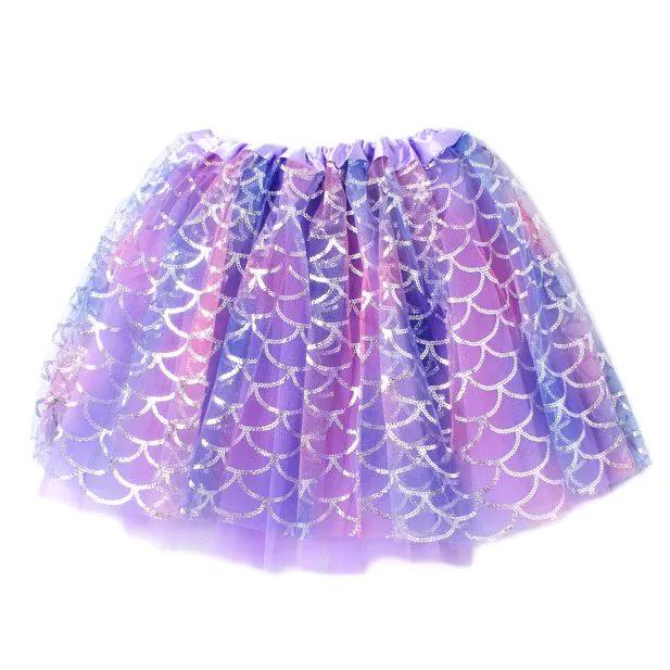 Lilac Net Mermaid Triple Layered Tutu Skirt, Child Size, 15-28 inch waist