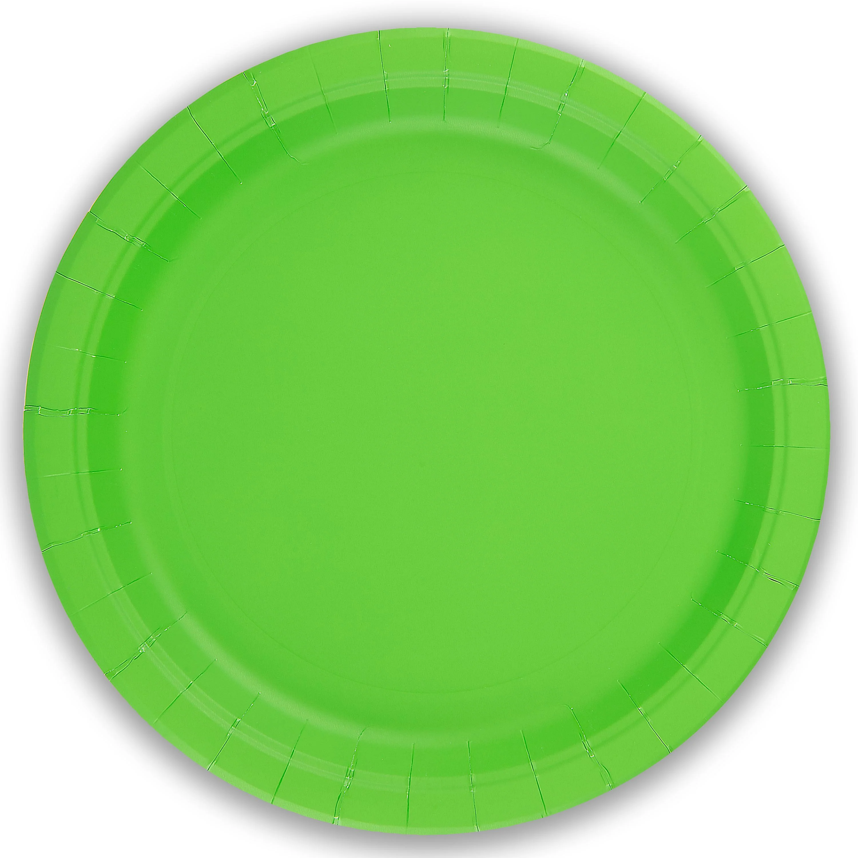 Lime Green Paper Plates - 23cm - Plastic Free (Pack of 8)