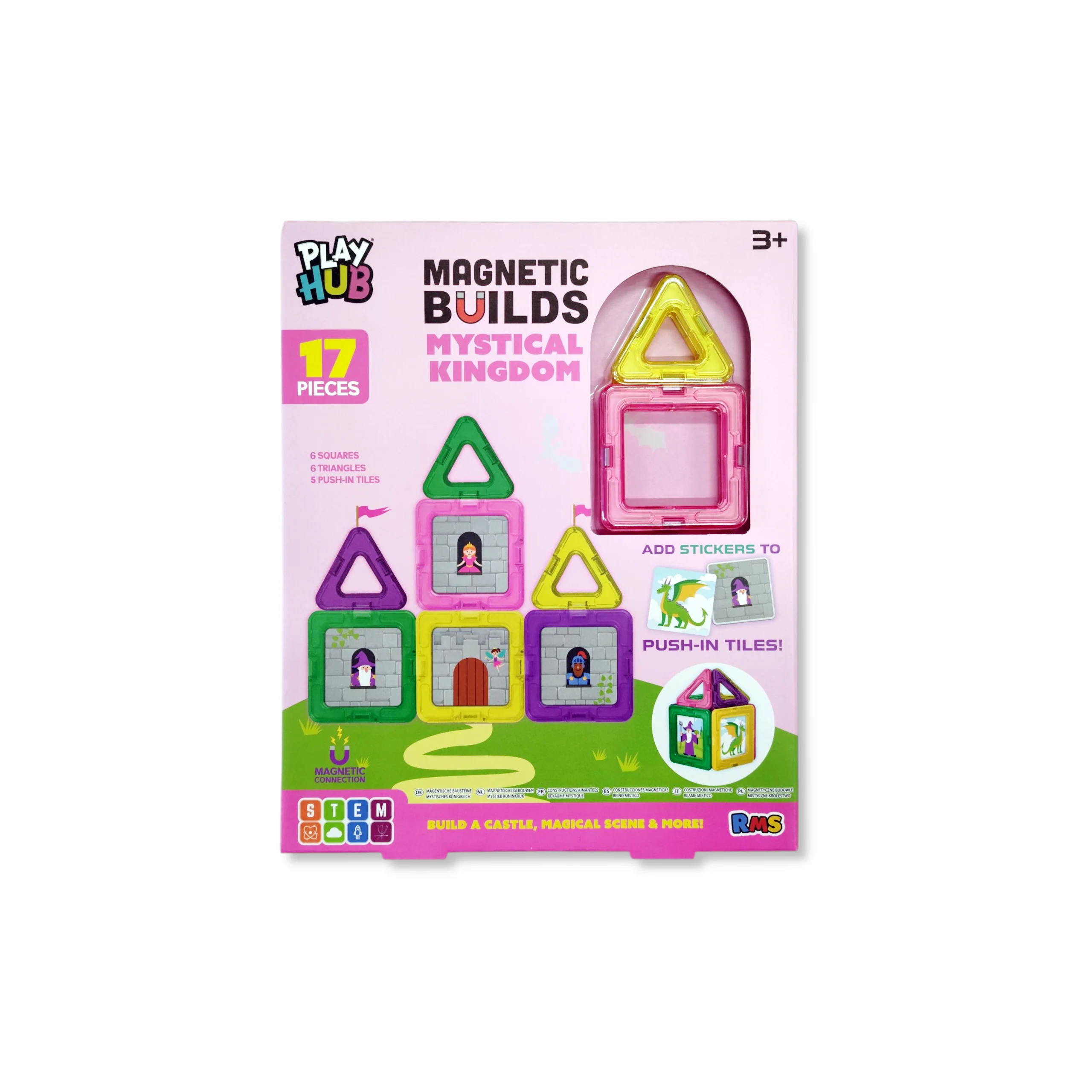 Magnetic Building Blocks Set - 3 Assorted Designs, Ocean, Jungle or Mystical Kingdom - Image 4
