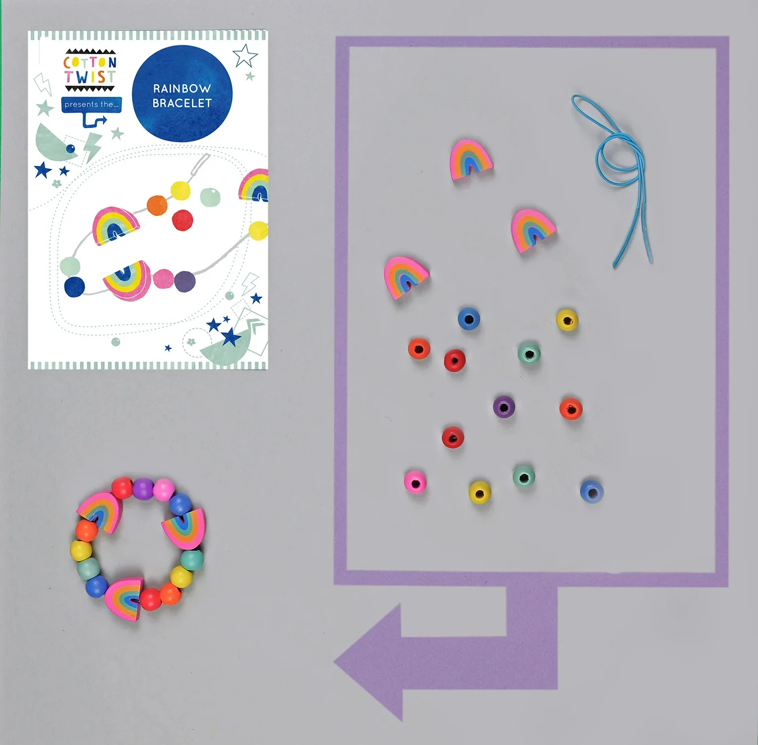 Make Your Own Beaded Rainbow Bracelet Kit - Image 2