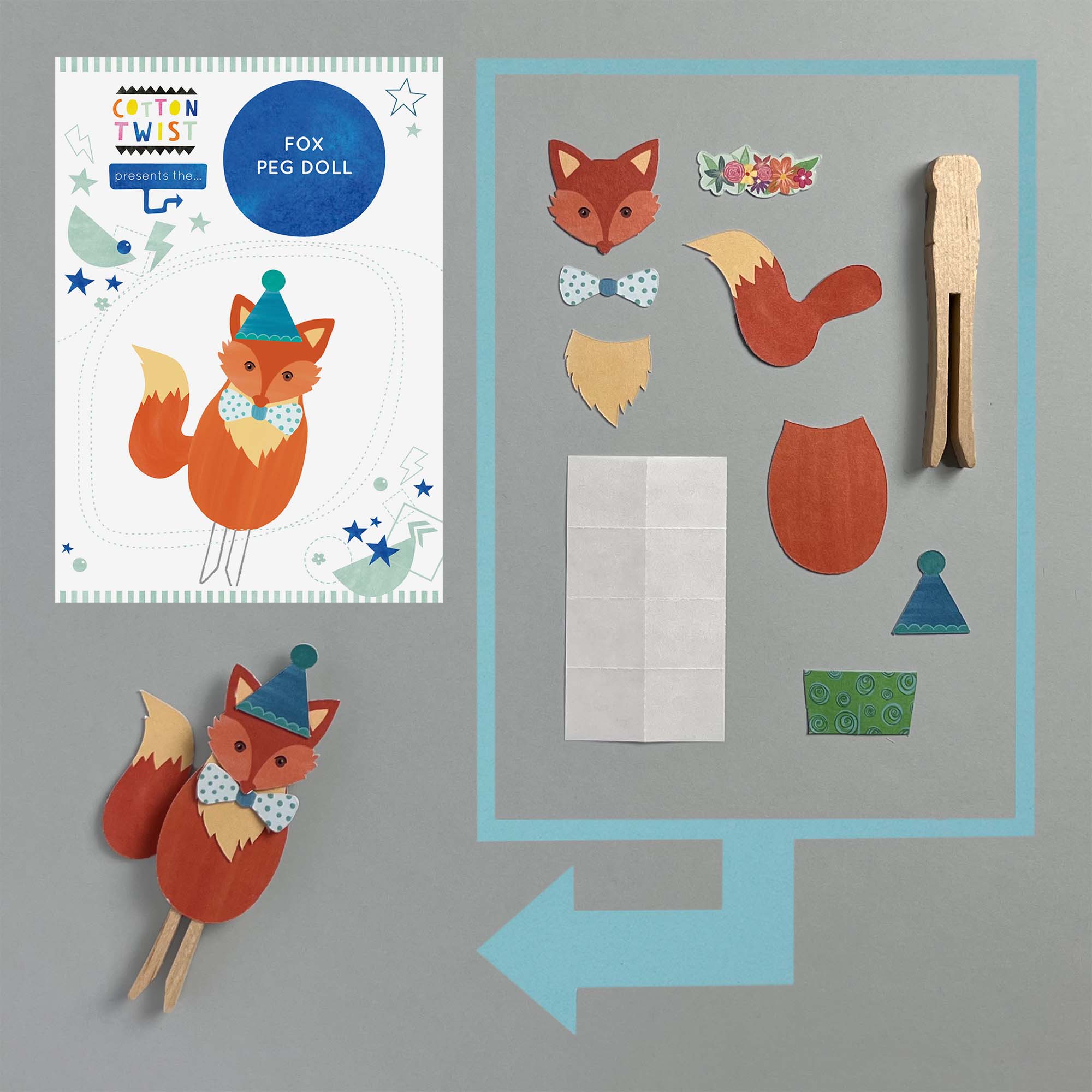 Make Your Own Fox Peg Doll Kit - Image 4