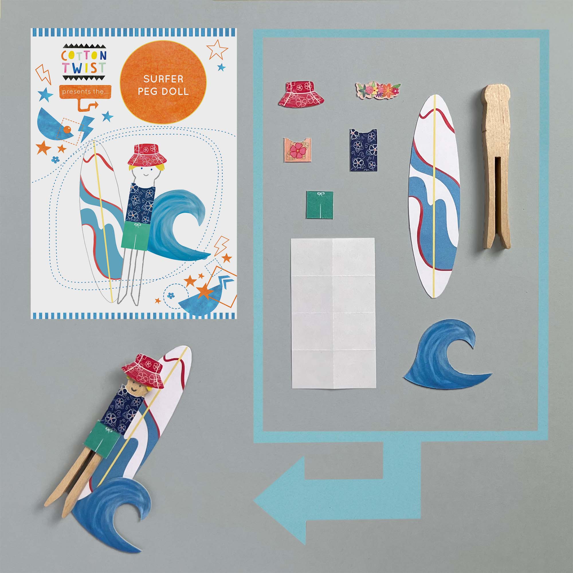 Make Your Own Surfer Peg Doll - Image 6