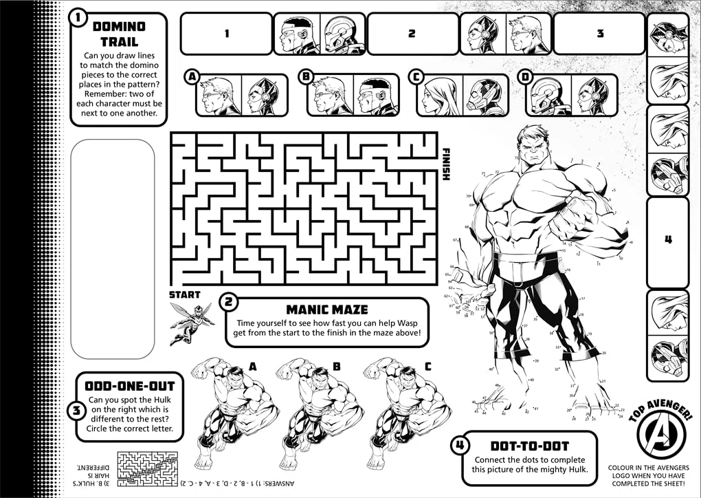 Marvel Avengers Hulk: Tear-Off Activity Placemats - Image 3