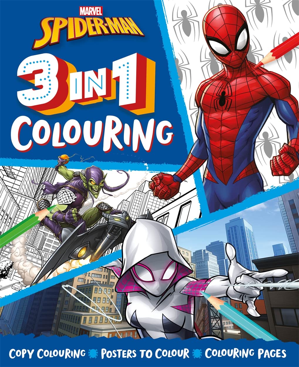 Marvel Spider-man 3-in-1 Colouring Book, 32 Pages