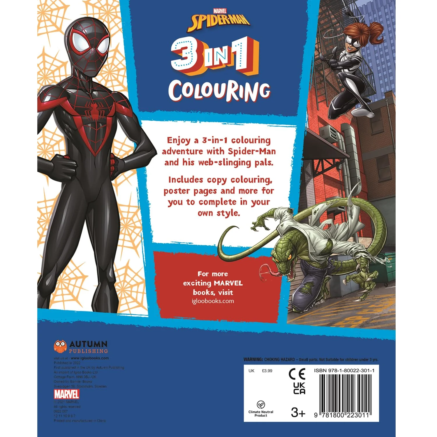 Marvel Spider-man 3-in-1 Colouring Book, 32 Pages - Image 4