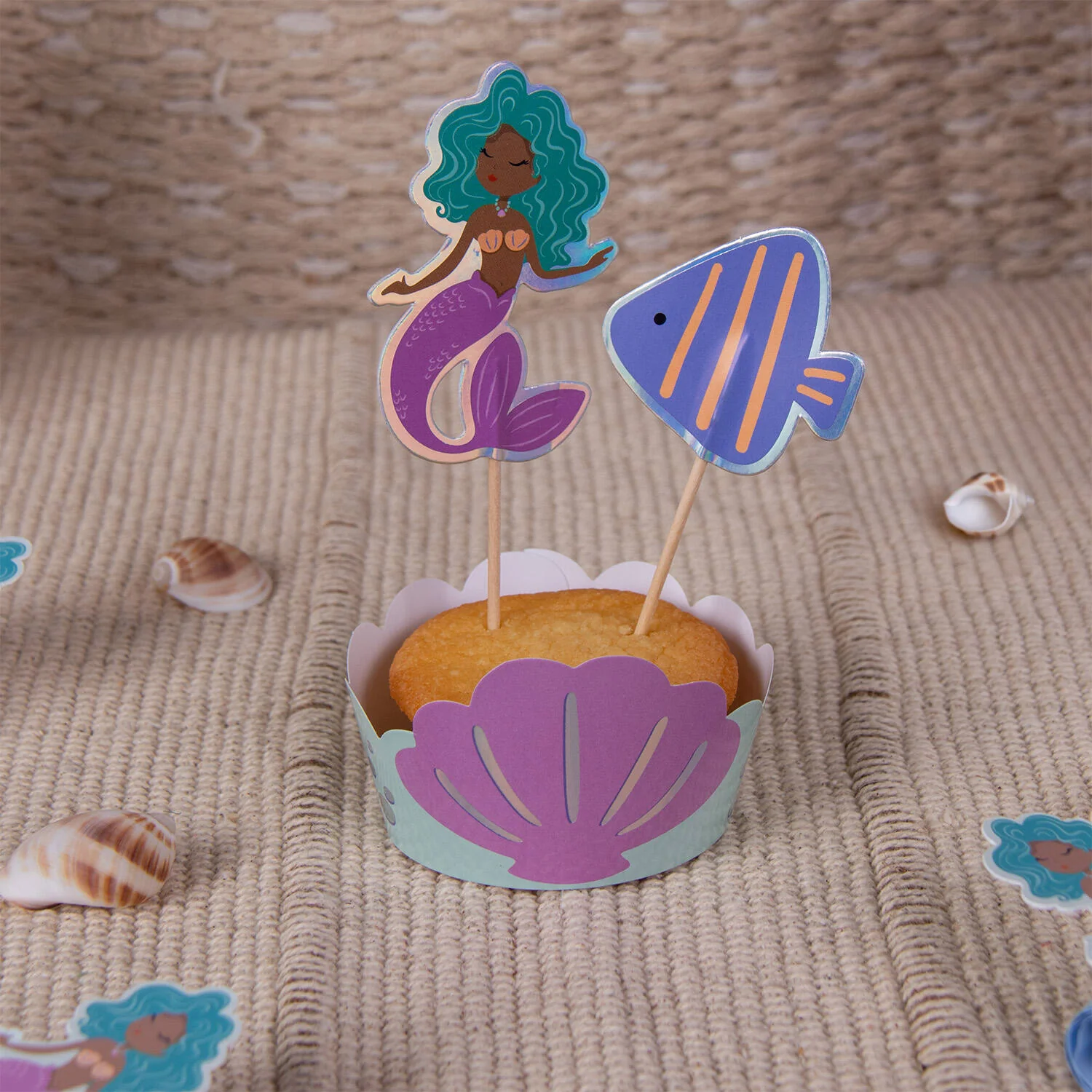 Mermaid Magic Cupcake Topper Decoration Set -  (6 sets) - Image 3
