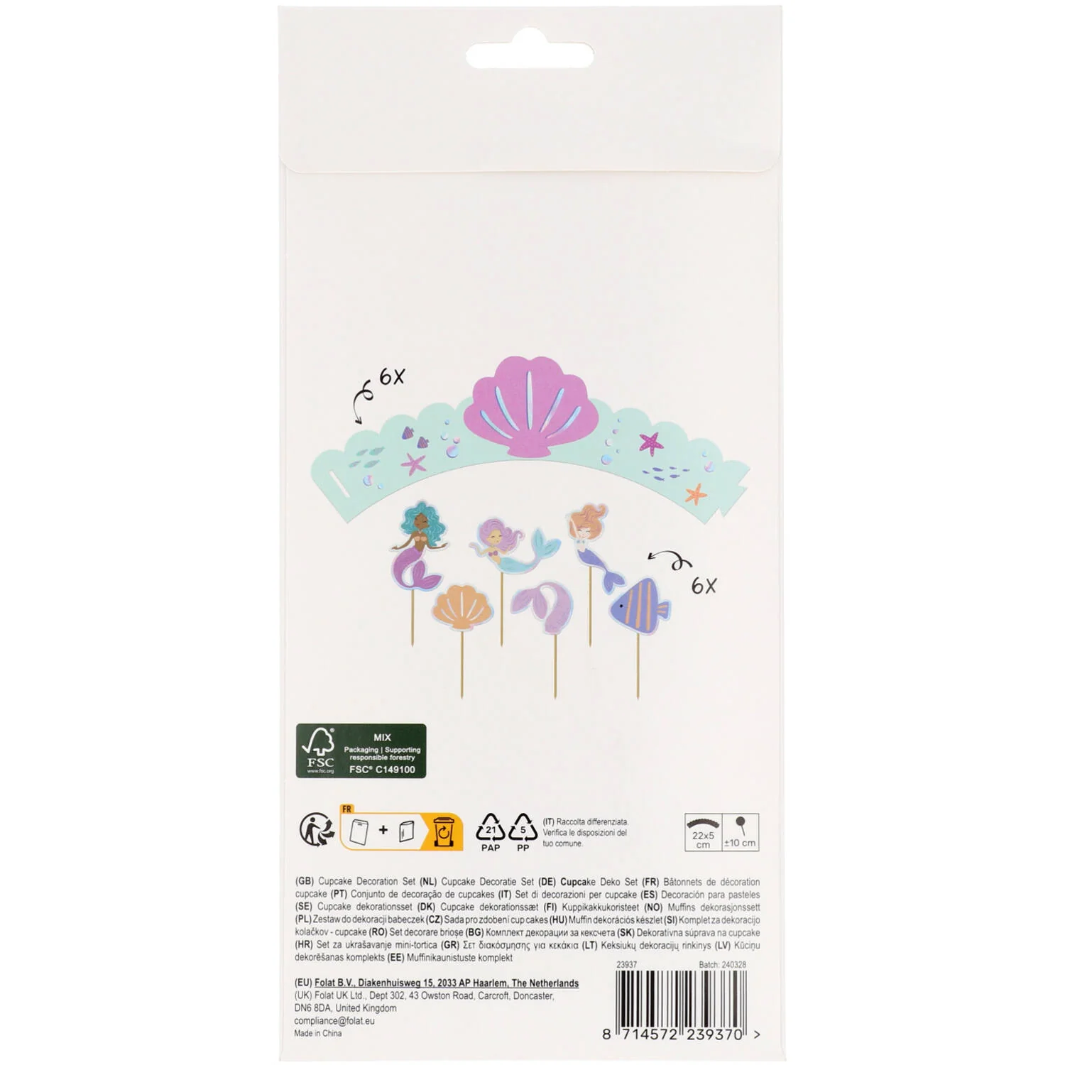 Mermaid Magic Cupcake Topper Decoration Set -  (6 sets) - Image 5