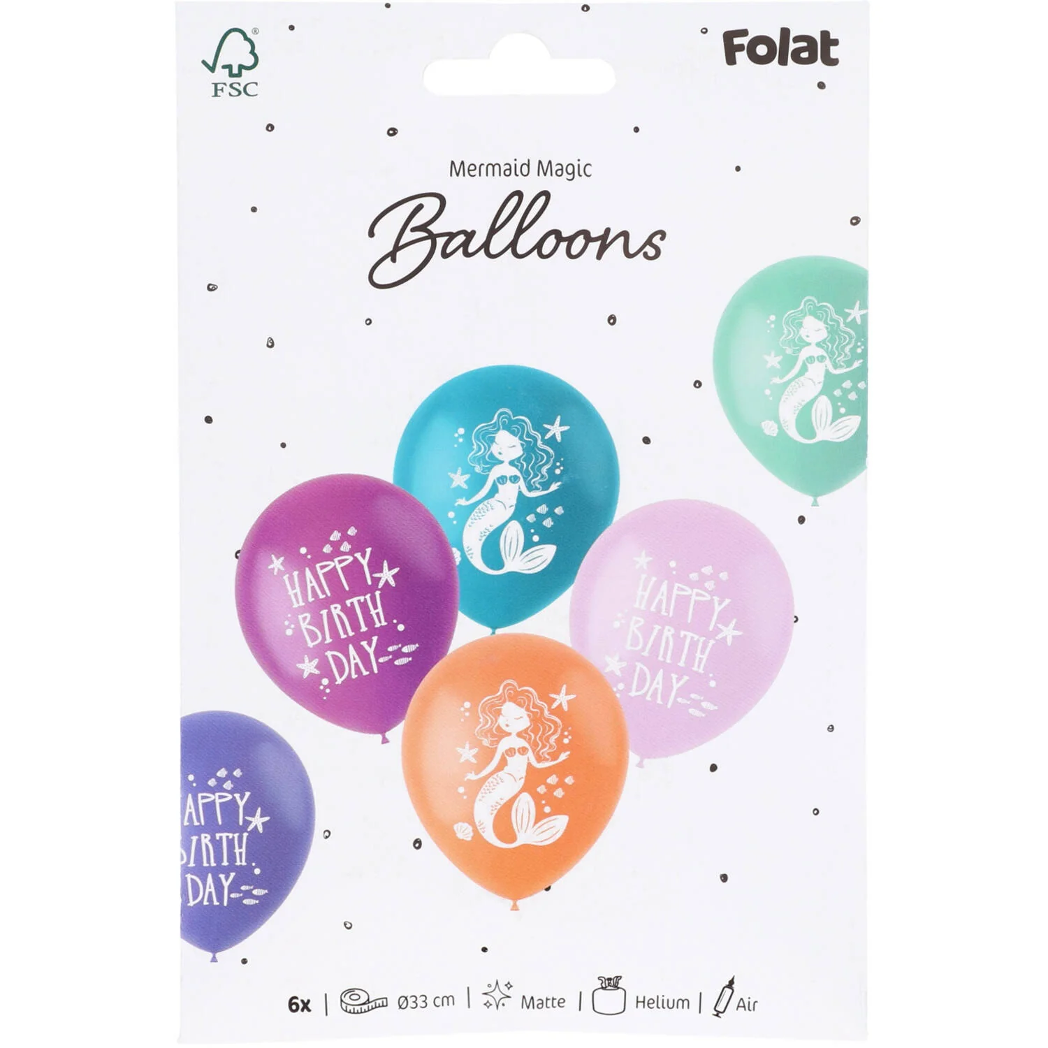 Mermaid Magic Latex Birthday Party Balloons - (33 cm - 6 pieces) - Image 3