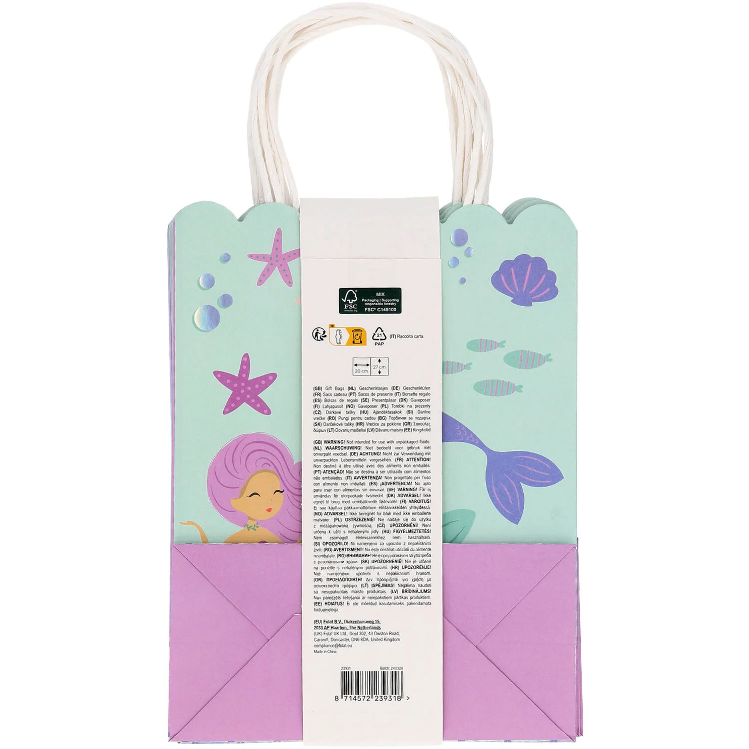 Mermaid Magic party/Gift Bags (20x27 cm) - Image 3
