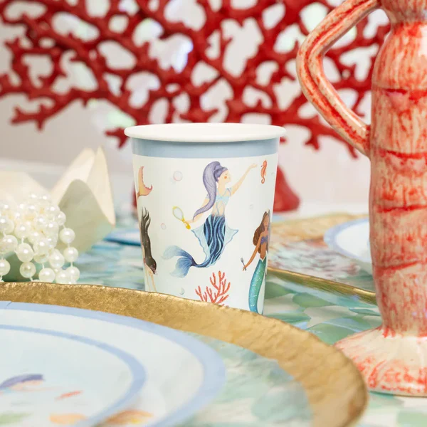 Mermaid Paper Cups 270 ml (Pack of 10) - Image 2
