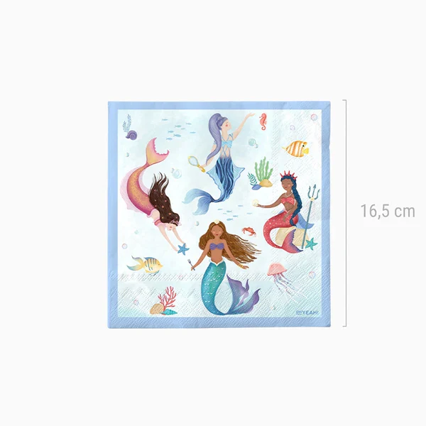 Mermaid Paper Napkins 33 x 33 cm (pack of 20) - Image 3