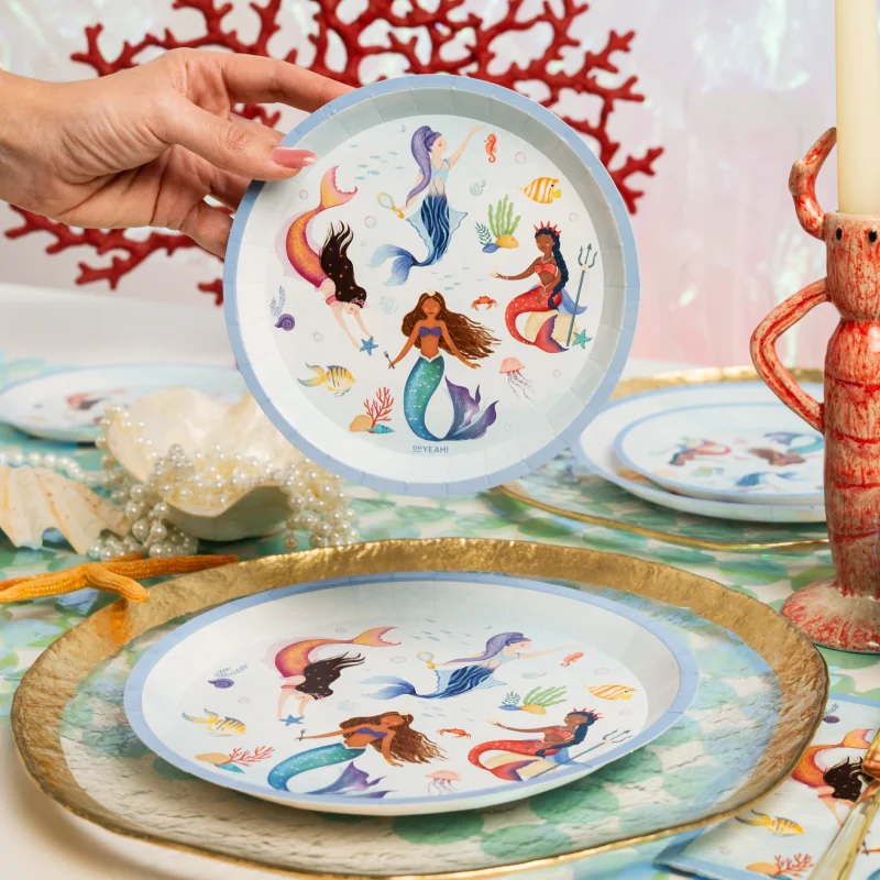 Mermaid Paper Plates 17 cm (Pack of 6) - Image 2